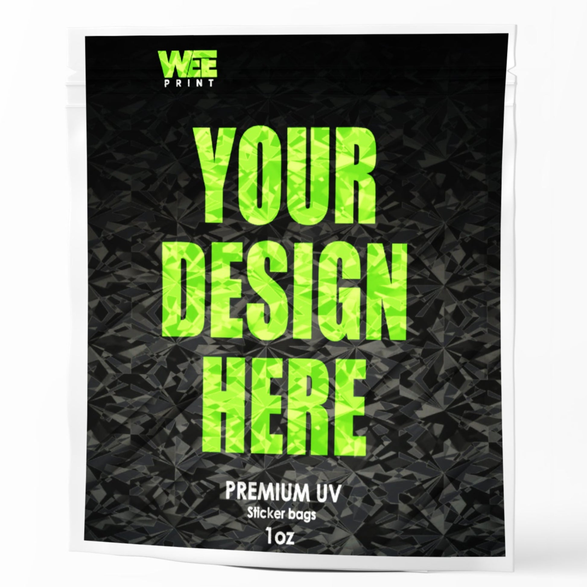 1 oz CUSTOM UV STICKER MYLAR BAGS, CUSTOM MYLAR BAGS