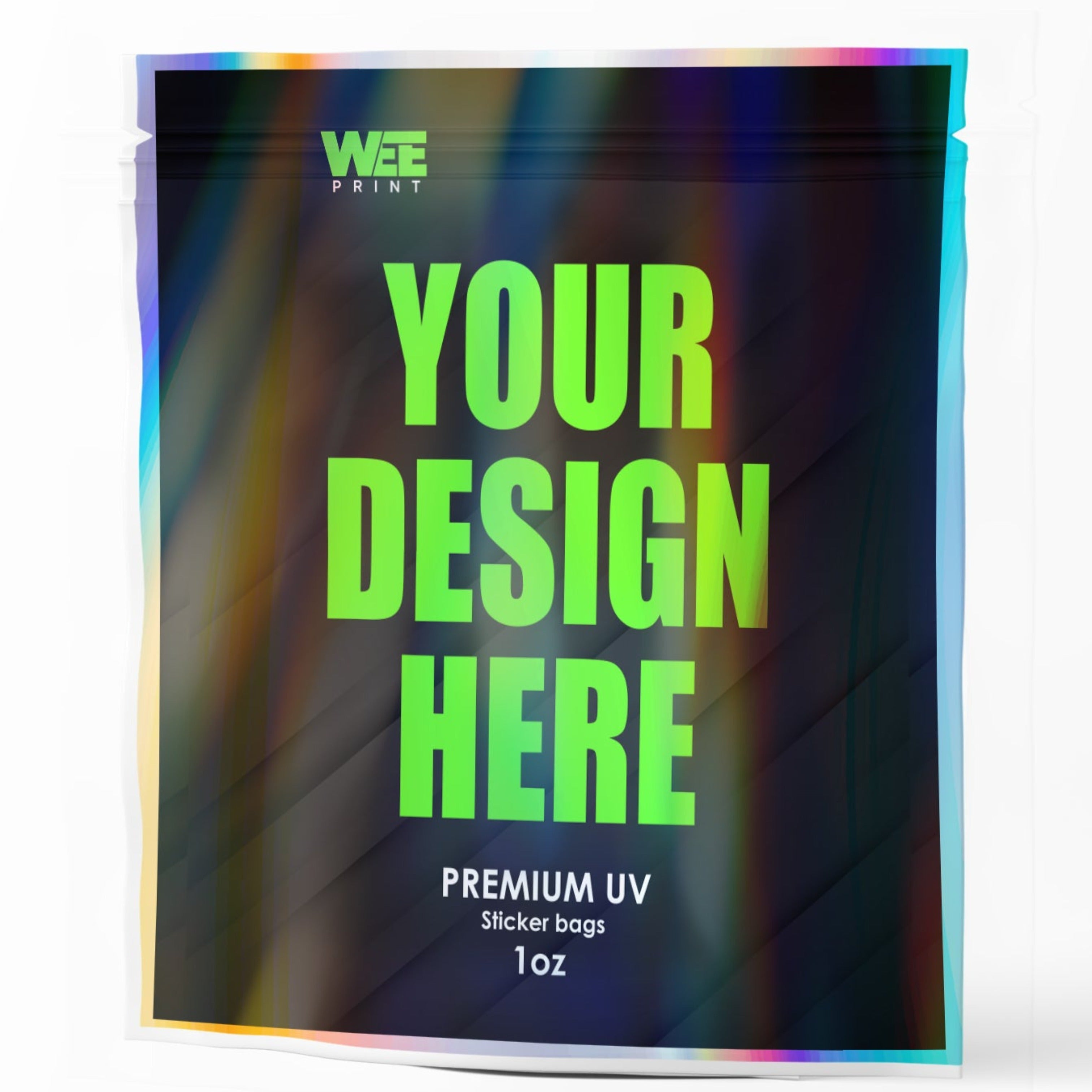 1 oz Custom UV Sticker Mylar Bags | Custom Mylar Bags | WEEPRINT