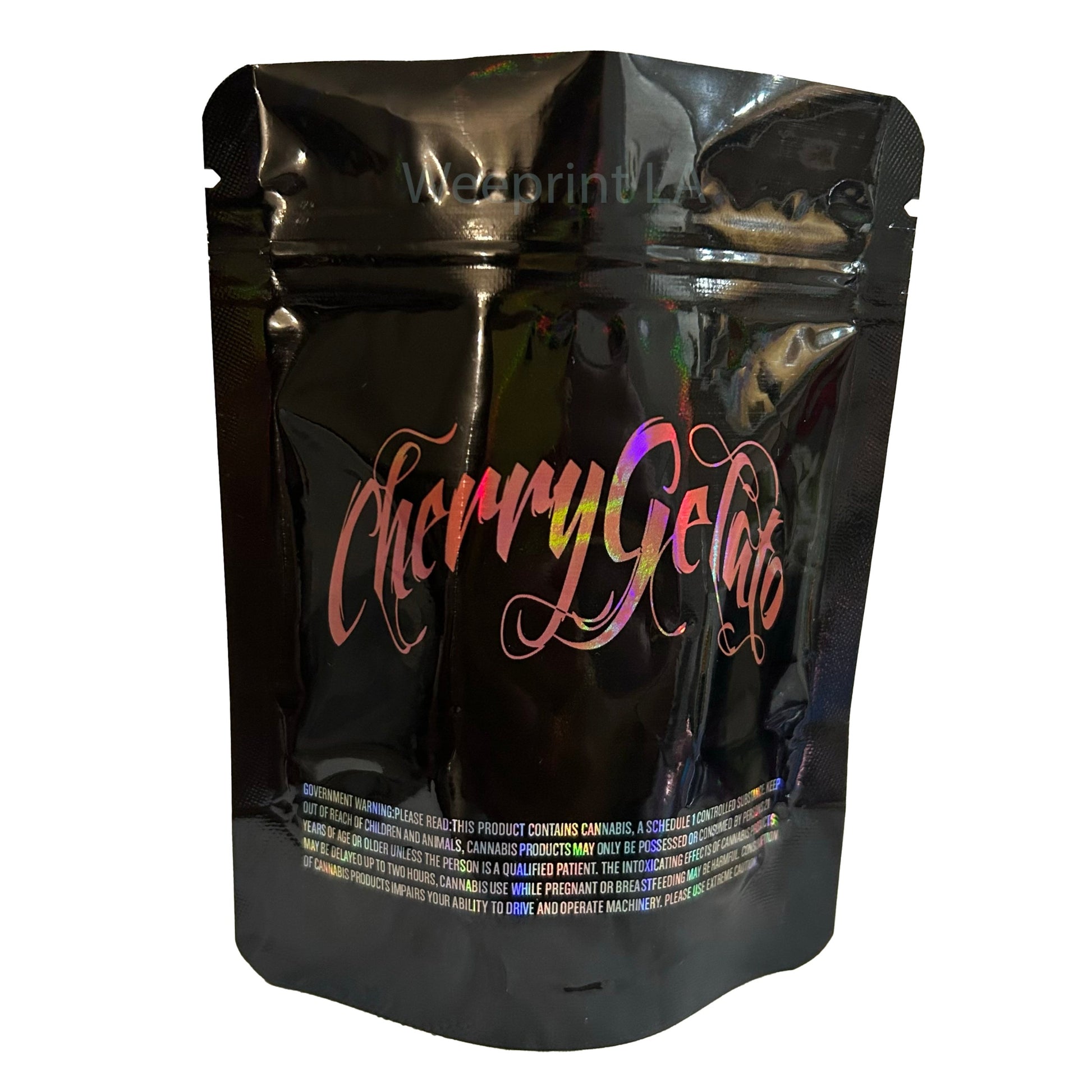 Black Cherry Gelato 3.5G Mylar Bags Custom UV Mylar Bags WEEPRINT