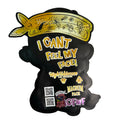 Gold I Can't See my Face Cutout 3.5G Mylar Bags
