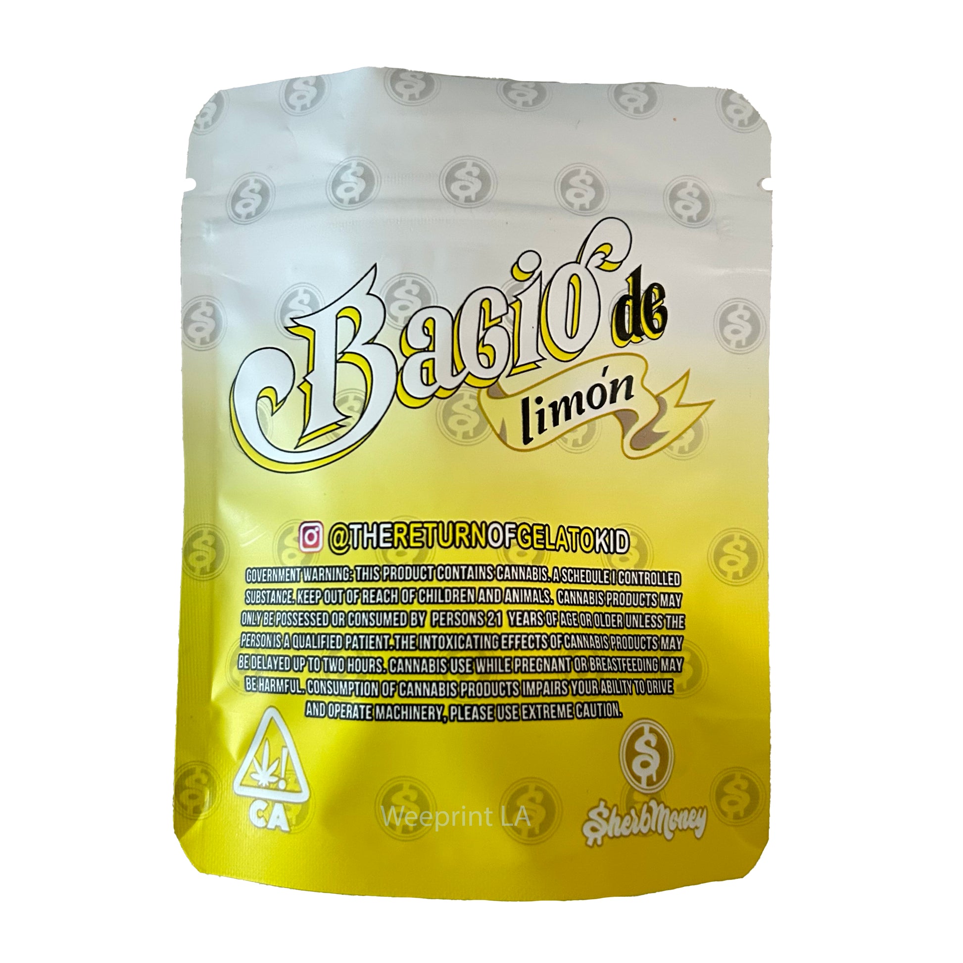 Bacio de Limon 3.5G Mylar Bags