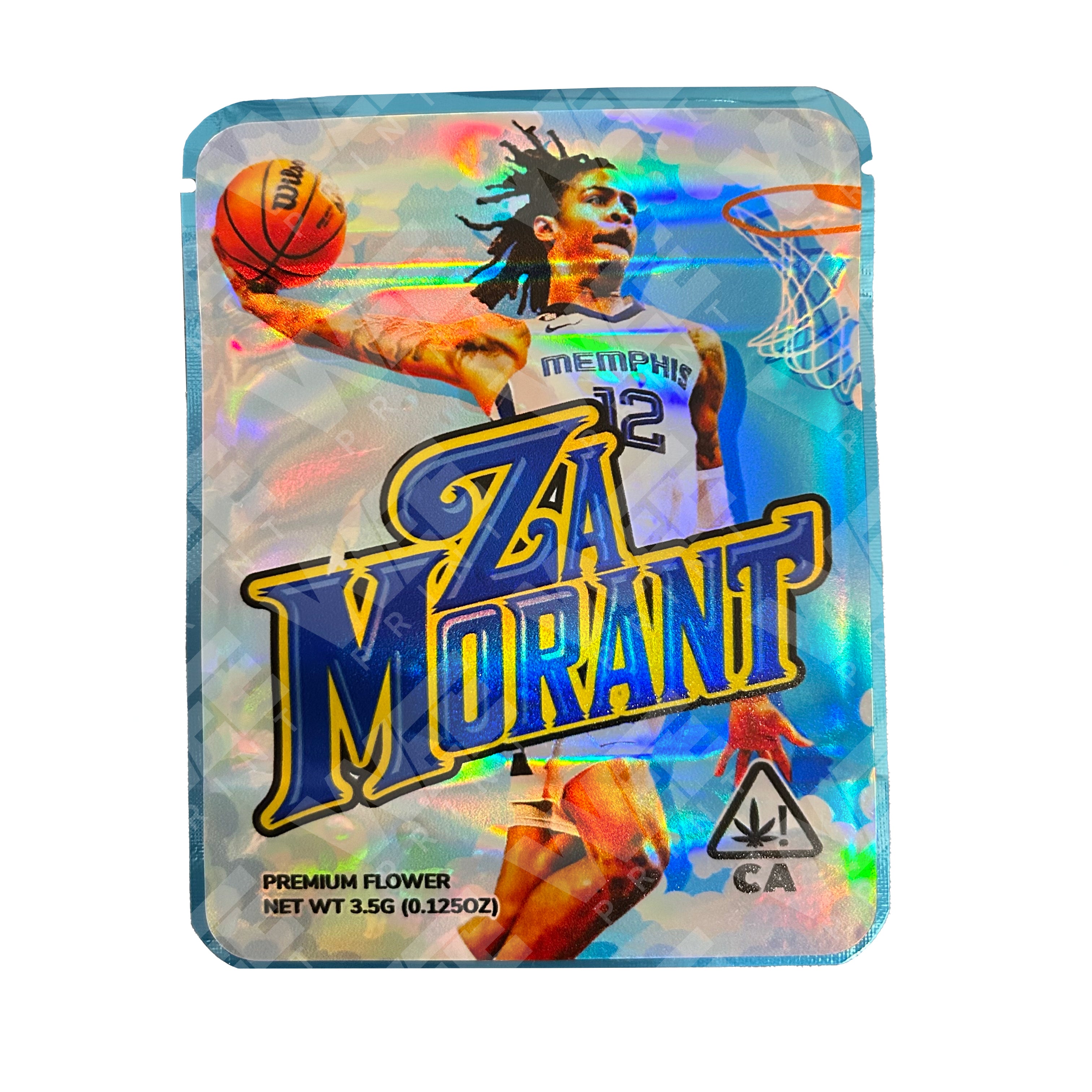 Za Roc Sticker Za Morant 3.5g Custom UV Sticker Mylar Bags | Custom Printed Mylar Bags ...
