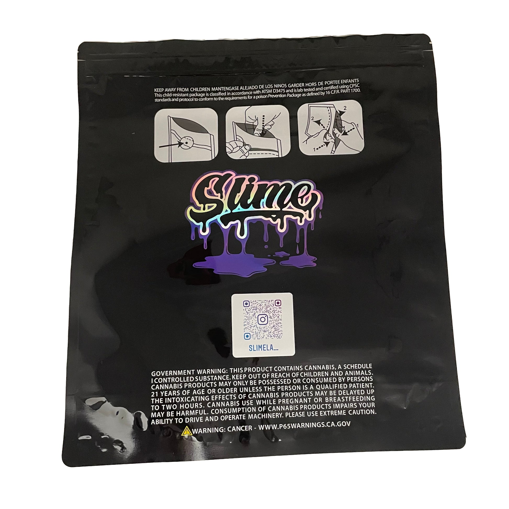 Slime Black POUND Mylar Bags | Mylar Bags