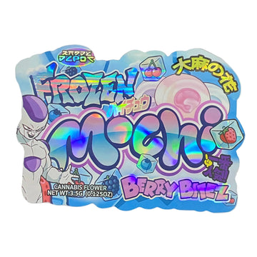 Frozen Mochi 
Colorful packaging with text and graphics on a white background
