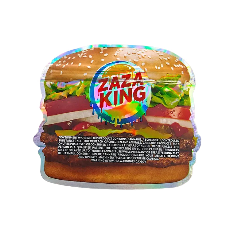 Hamburger-shaped product with 'Zaza King' branding on a white background
