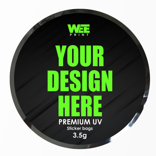 3.5g Circle Custom UV Sticker Mylar Bags | Custom Printed Mylar Bags