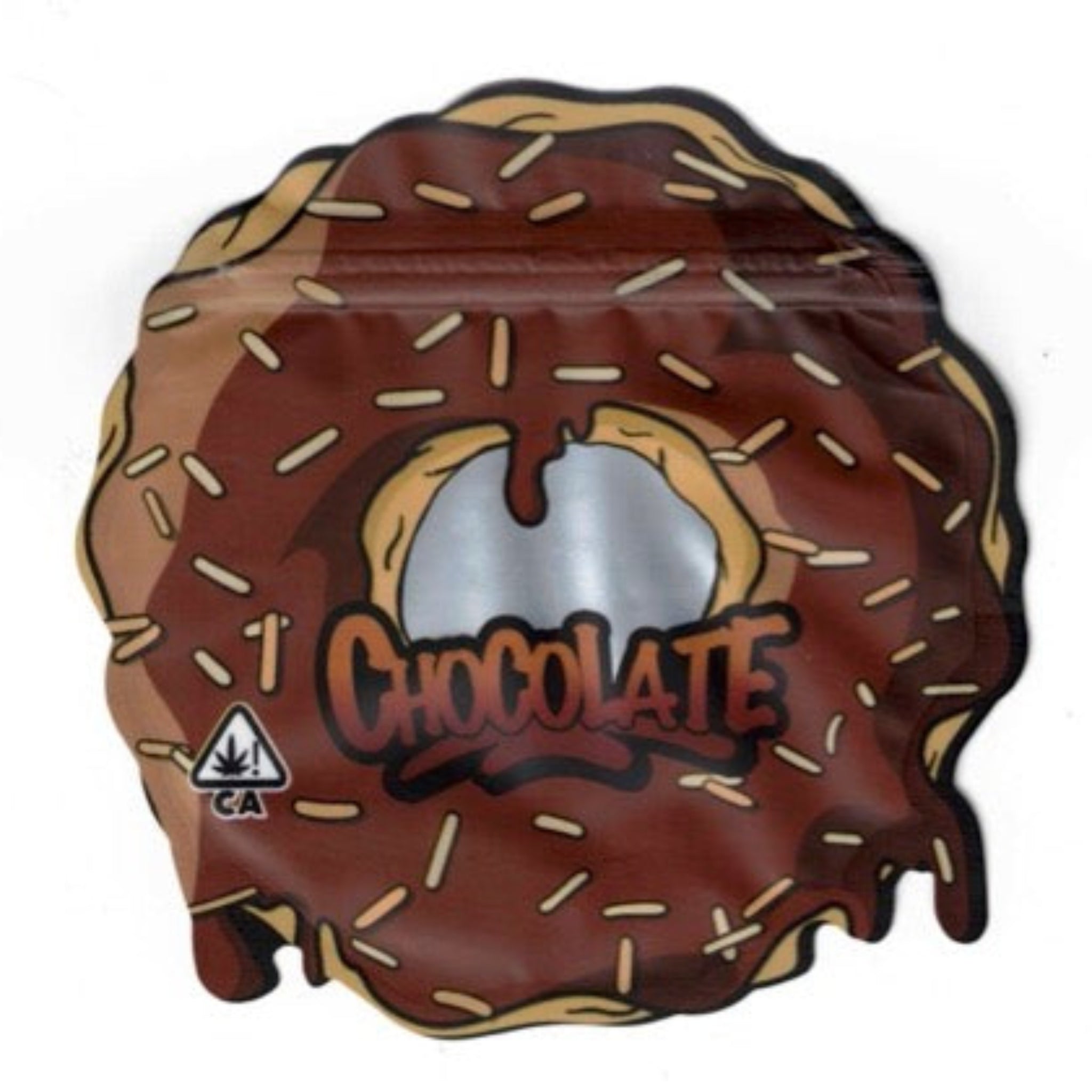 Chocolate Donut Cutout 3.5G Mylar Bags | Mylar Bag Food Storage