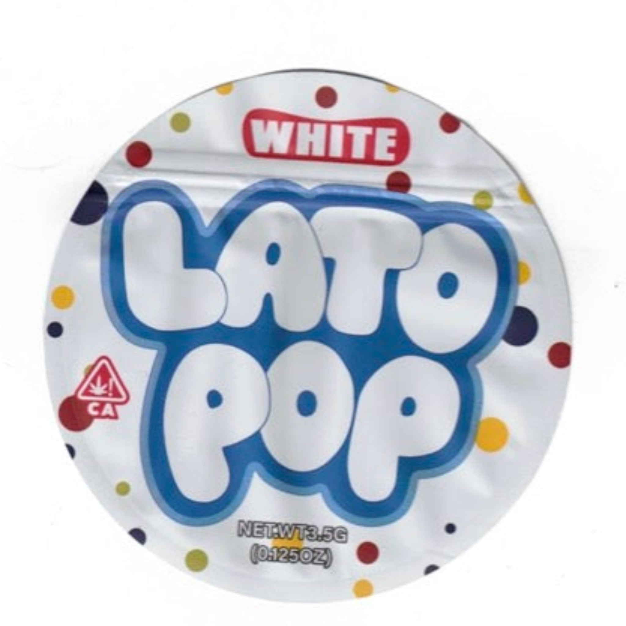 White Lato Pop 3.5G Mylar Bags | Mylar Bag Food Storage