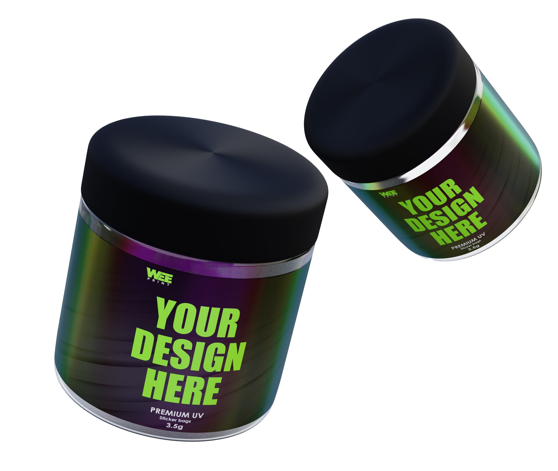 Custom 3oz holographic jar