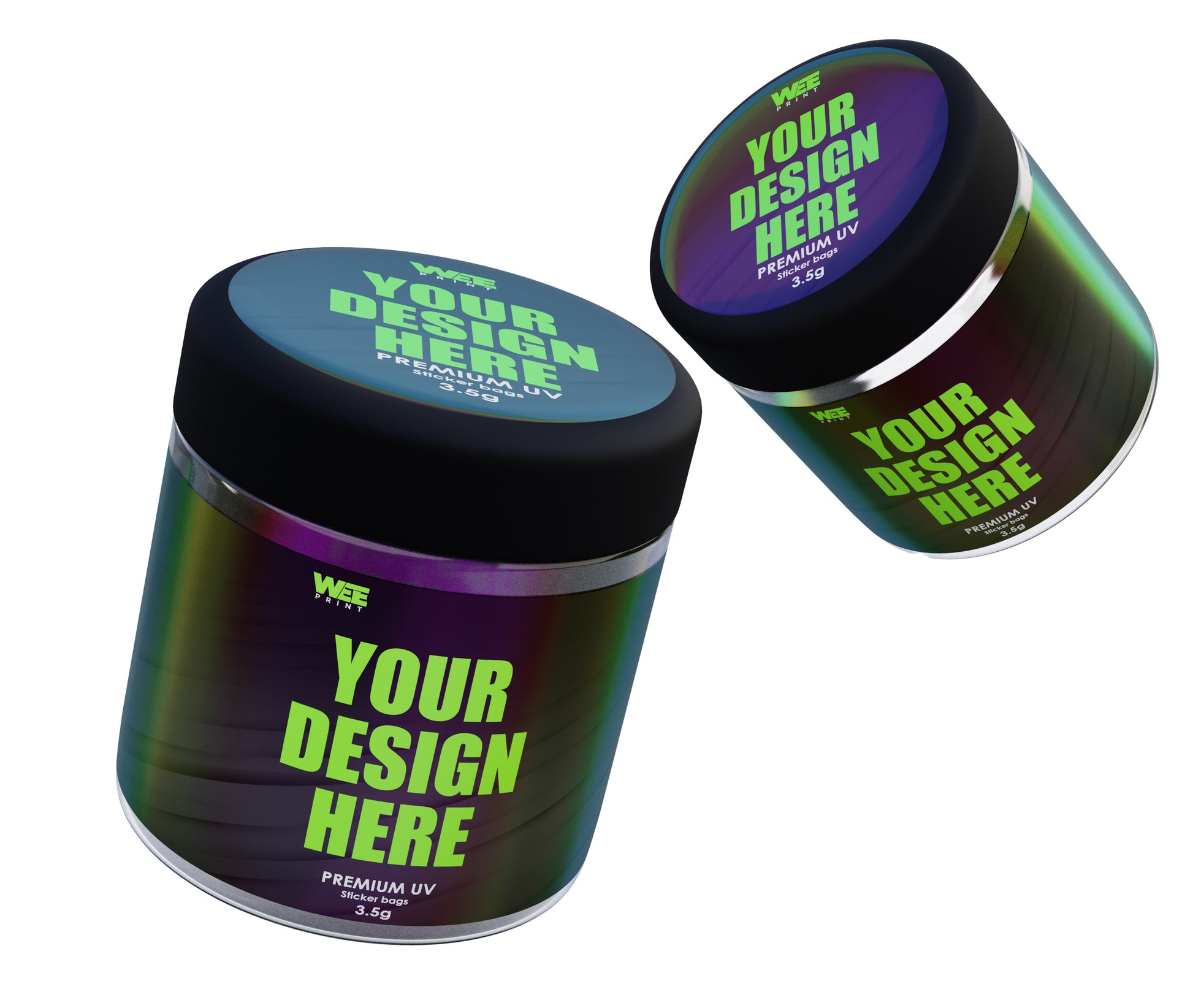 Custom 3oz holographic jar