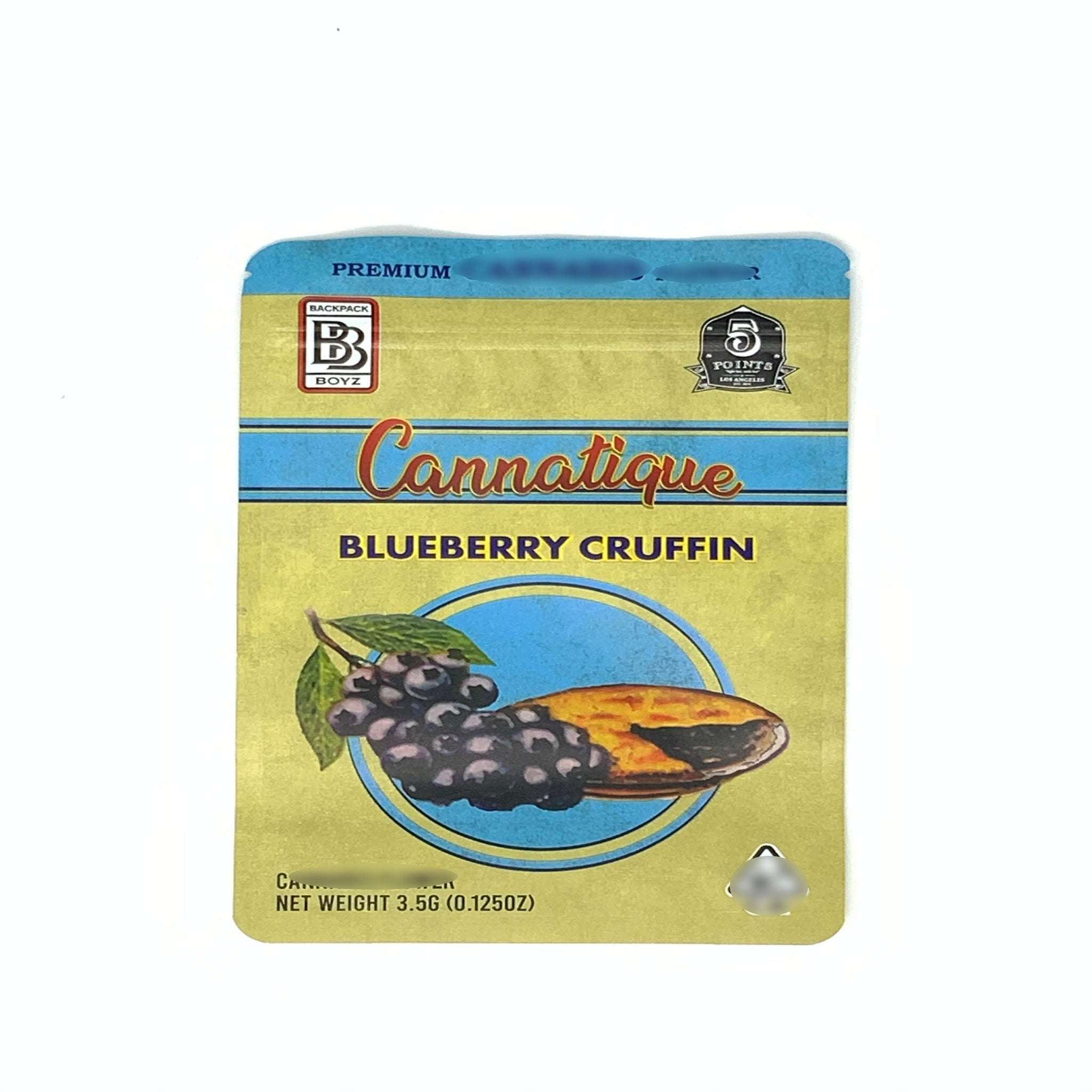 Canatique Blueberry Cruffin BackPack Boyz 3.5G Mylar Bags 
