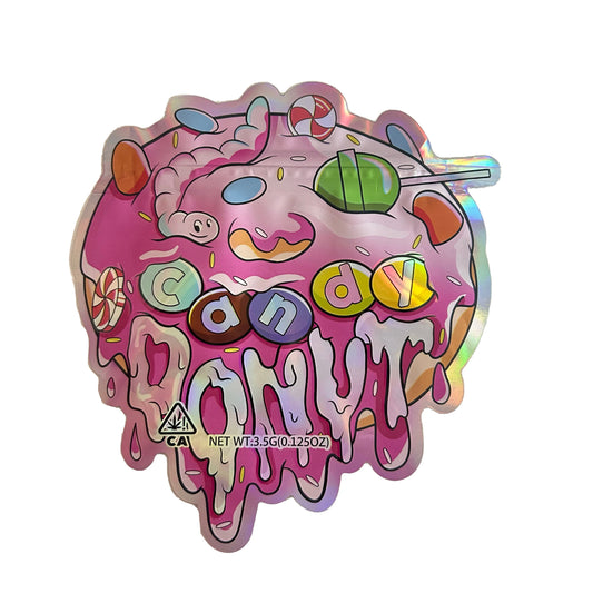 Candy Donut Melt Cutout 3.5G Mylar Bags | Custom UV Mylar Bags