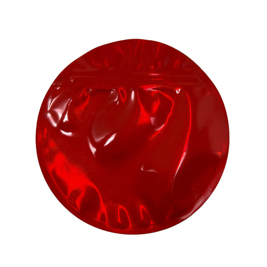 Circle Plain Red 3.5G Mylar Bags | Red Mylar Bags