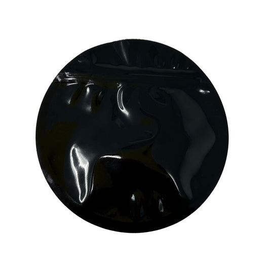 Circle Plain Black 3.5G Mylar Bags | Custom UV Mylar Bags | Mylar Food Storage Bags