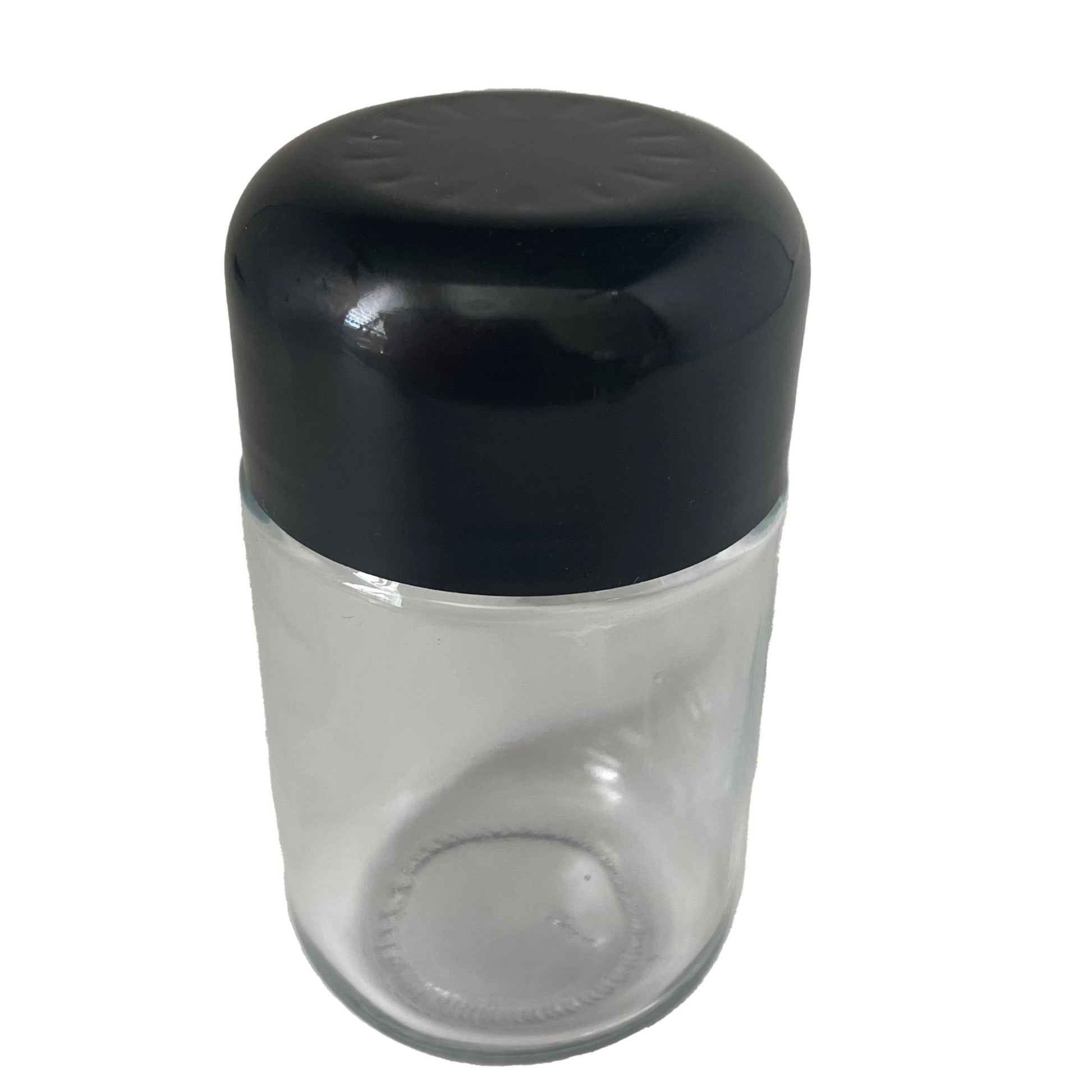 Black Glass Jar With Black Child Resistant Caps 2oz