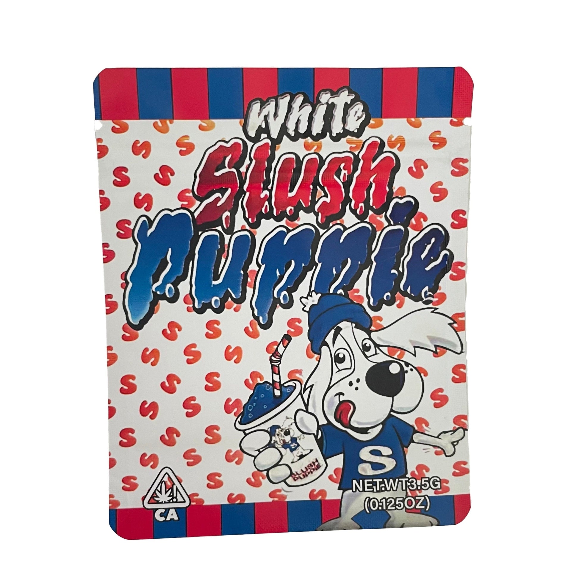 White Slush Puppie 3.5G Mylar Bags | Resealable Mylar Bags |