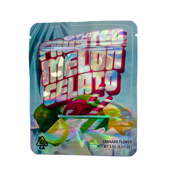 Frosted Melon Gelato 3.5G Mylar Bags | Smell Proof  Mylar Bags